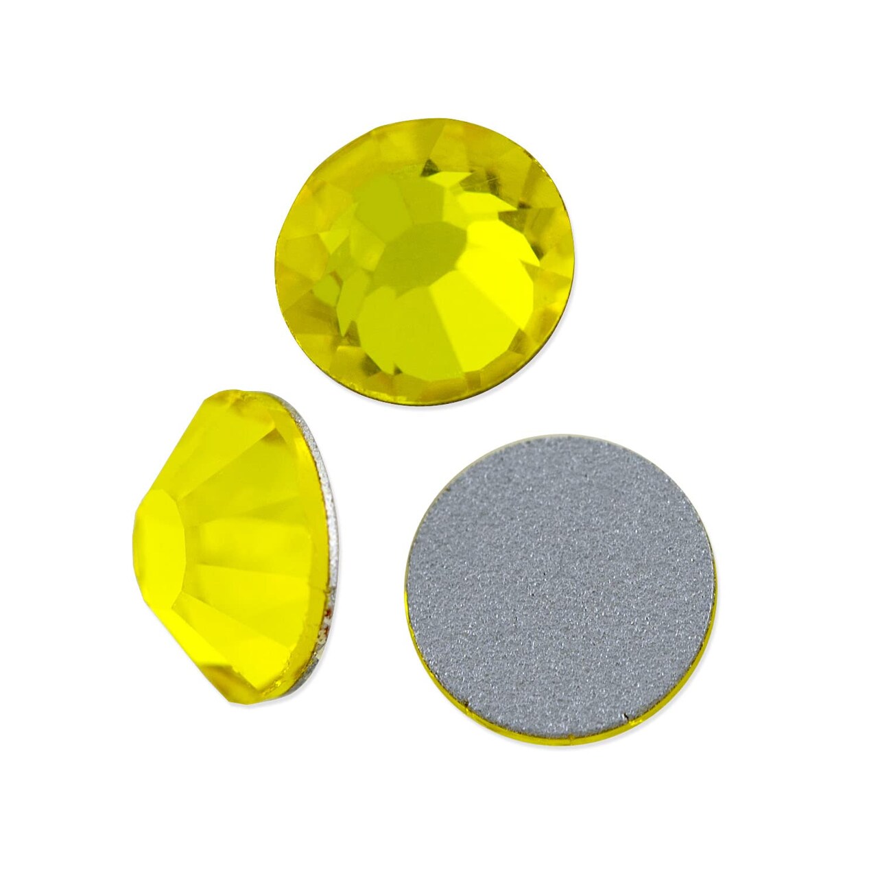 Preciosa Crystal VIVA12 Flat Back Rhinestone 4mm (SS16) Citrine (Package of 50)